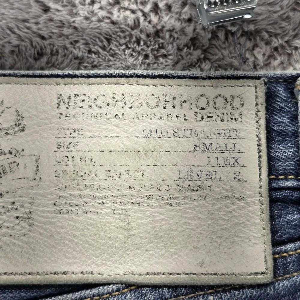 Neighborhood Jeans Mens Blue Selvedge Straight Thrashed Honeycomb Fits 31x26